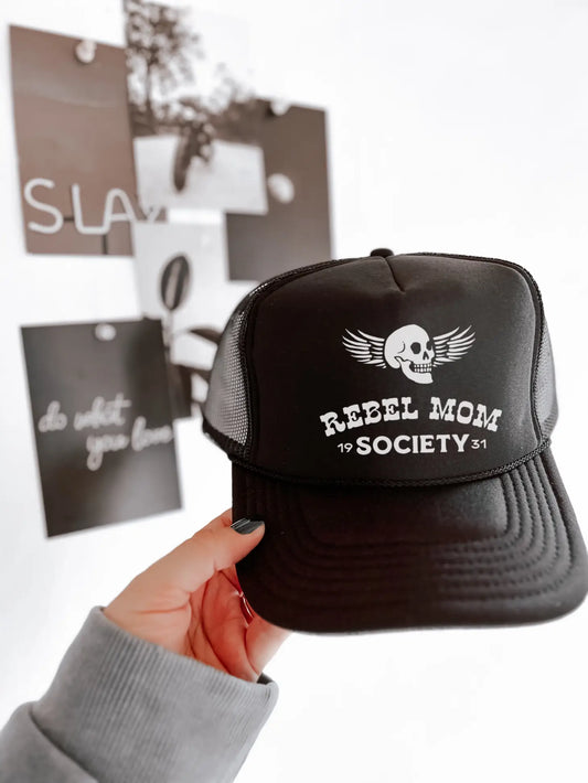 Rebel Mom Society Trucker Hat - Black